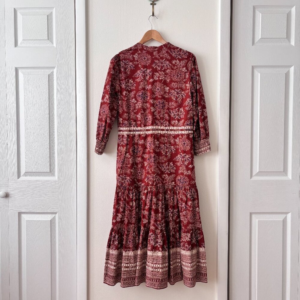 Veronica Beard Swedie Printed Midi Dress in Rust - Picture 11 of 13